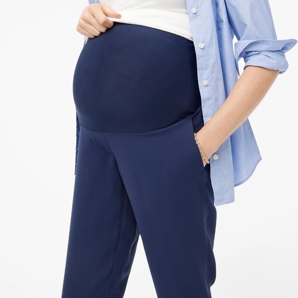 NEW J.Crew Maternity Jamie Crepe Pants Trousers Women’s Sz 20 Navy Blue Ankle - Picture 2 of 16